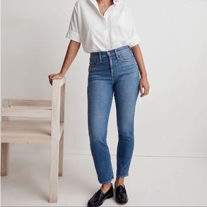 Madewell curvy stovepipe jeans leaside wash